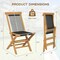Costway 2/4 PCS Patio Folding Chairs with Woven Rope Seat & Back Indonesia Teak Wood for Porch Natural&Black